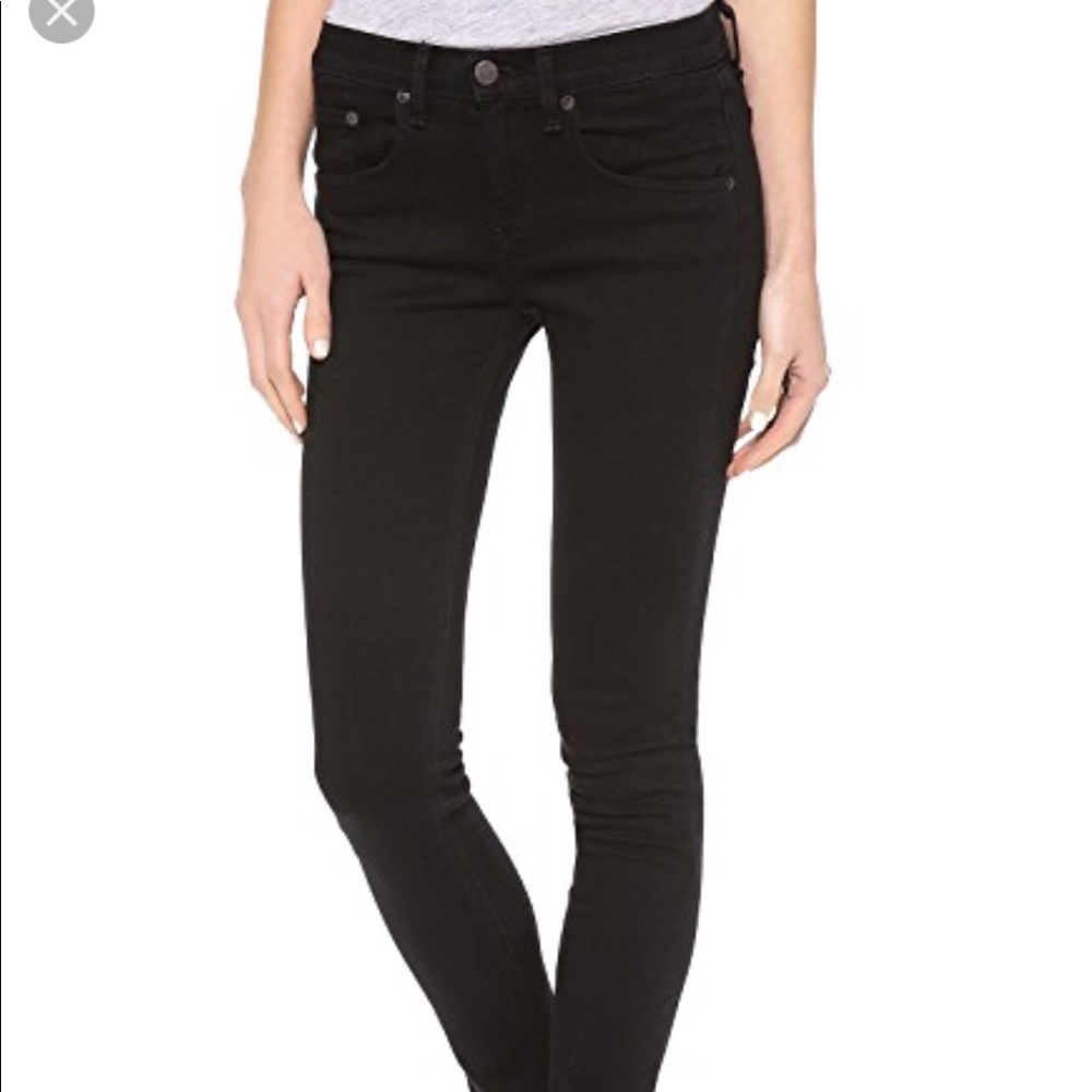 Rag & Bone High Rise Skinny Jean in Black